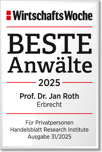 Auszeichnung: Wirtschafswoche - Beste Anwälte 2025 - Erbrecht